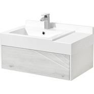 Тумба подвесная с раковиной Акватон Сакура 80 см 1A2364K1SKW80, белый/ольха наварра - фото 