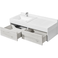 Тумба подвесная с раковиной Акватон Сакура 100 см 1A2349K1SKW80, белый/ольха наварра - фото 2