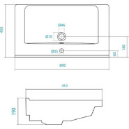 Тумба подвесная с раковиной Акватон Стоун 80 см 1A2282K1SXC80, грецкий орех - фото 4