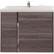 Тумба подвесная с раковиной Акватон Стоун 80 см 1A2282K1SXC80, грецкий орех - фото 