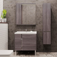 Тумба подвесная с раковиной Акватон Стоун 80 см 1A2282K1SXC80, грецкий орех - фото 5