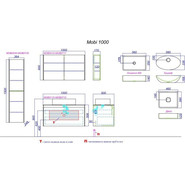 Тумба подвесная со столешницей Aqwella 5 Stars Mobi 100 см MOB0110W/MOB0710DB, белый/дуб балтийский - фото 5