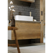 Тумба подвесная со столешницей Aqwella 5 Stars Mobi 100 см MOB0110W/MOB0710DB, белый/дуб балтийский - фото 2