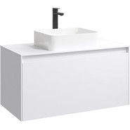 Тумба подвесная со столешницей Aqwella 5 Stars Mobi 100 см MOB0110W/MOB0710W, белый - фото 