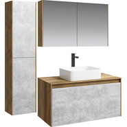 Тумба подвесная со столешницей Aqwella 5 Stars Mobi 100 см MOB0110BS/MOB0710DB, бетон светлый/дуб балтийский - фото 2