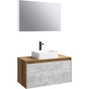 Тумба подвесная со столешницей Aqwella 5 Stars Mobi 100 см MOB0110DB/MOB0710BS, дуб балтийский/бетон светлый - фото 2