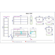 Тумба подвесная со столешницей Aqwella 5 Stars Mobi 120 см MOB0112DB/MOB0712W, дуб балтийский/белый - фото 6