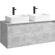 Тумба подвесная со столешницей Aqwella 5 Stars Mobi 120 см MOB0112BS/MOB0712BS, бетон светлый - фото 