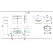 Тумба подвесная со столешницей Aqwella 5 Stars Mobi 80 см MOB0108DB/MOB0708W, дуб балтийский/белый - фото 5