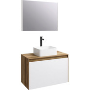 Тумба подвесная со столешницей Aqwella 5 Stars Mobi 80 см MOB0108DB/MOB0708W, дуб балтийский/белый - фото 2