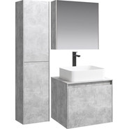 Тумба подвесная со столешницей Aqwella 5 Stars Mobi 60 см MOB0106BS/MOB0706BS, бетон светлый - фото 3