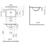 Раковина врезная под столешницу Vitra S20 43 см 5474B003-0618 - фото 3