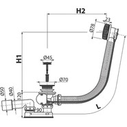 Сифон для ванны AlcaPlast A55BLACK-100, металл, черный - фото 2