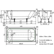 Ванна чугунная Wotte Start 160х75 см - фото 4