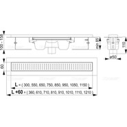 Трап AlcaPlast APZ1001-750, Цвет производителя: нержавеющая сталь/мат, Размер трапа: 750 - фото 2