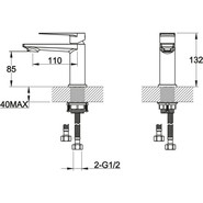 Смеситель для раковины BelBagno Carin 132 мм CAR-LVM-CRM - фото 2