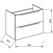 Тумба подвесная с раковиной BelBagno ETNA39-700/390-2C-SO-BL-P 70 см, Bianco Lucido, Цвет фасада: Bianco Lucido - фото 6