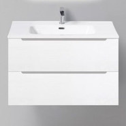 Тумба подвесная с раковиной BelBagno ETNA39-800/390-2C-SO-BL-P 80 см, Bianco Lucido, Цвет фасада: Bianco Lucido - фото 