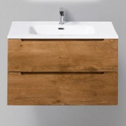 Тумба подвесная с раковиной BelBagno ETNA39-800/390-2C-SO-RN-P 80 см, Rovere Nature, Цвет фасада: Rovere Nature - фото 