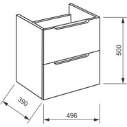 Тумба подвесная с раковиной BelBagno ETNA39-500/390-2C-SO-BL-P 50 см, Bianco Lucido, Цвет фасада: Bianco Lucido - фото 6