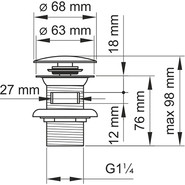 Донный клапан WasserKraft A046, светлая бронза - фото 2
