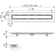 Трап для укладки натурального камня TECEdrainline 90 см 650900, нержавеющая сталь (под плитку) - фото 5