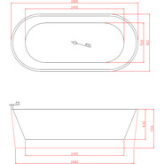 Ванна отдельностоящая Azario Bristol BRI18080 180х80 см, Размер - мм: 1800х800 - фото 4