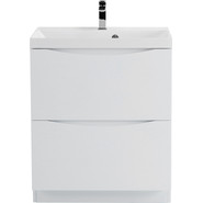 Тумба напольная с раковиной BelBagno MARINO-700-2C-PIA-BL-P 70 см, белый - фото 