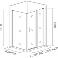 Душевое ограждение Bas Latte WTW+SP G-WE 130х80 см алюминий/матовое - фото 3