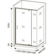 Душевое ограждение Bas Orion WTW-PD+SP G-CH 110х90 см хром/матовое - фото 3