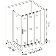Душевое ограждение Bas Orion WTW+SP G-CH 130х80 см хром/матовое - фото 5