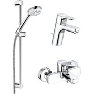 Набор смесителей 3 в 1 для ванны с коротким изливом Kludi Pure&Easy 376850565 - фото 