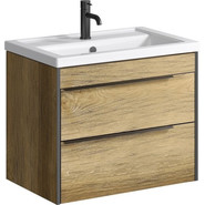 Тумба подвесная с раковиной Aqwella Fargo 70 см FRG0107DB, дуб балтийский - фото 