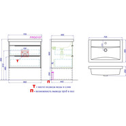 Тумба подвесная с раковиной Aqwella Fargo 70 см FRG0107DB, дуб балтийский - фото 3