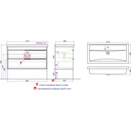 Тумба подвесная с раковиной Aqwella Fargo 100 см FRG0110DB, дуб балтийский - фото 2