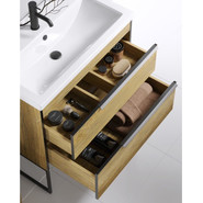 Тумба напольная с раковиной Aqwella Fargo 80 см FRG0108DB/FRGN440, дуб балтийский - фото 3