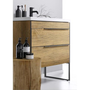 Тумба напольная с раковиной Aqwella Fargo 80 см FRG0108DB/FRGN440, дуб балтийский - фото 4