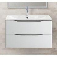 Тумба подвесная с раковиной BelBagno ACQUA-1000-2C-SO-BL 100 см, Bianco Lucido, Цвет фасада: Bianco Lucido - фото 