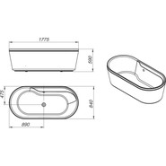 Ванна отдельностоящая BelBagno BB14-K 180х85 см - фото 2