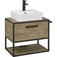 Тумба подвесная с раковиной Акватон Лофт Фабрик 65 см 1A2423K0LTDY0, дуб кантри - фото 4