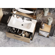 Тумба подвесная с раковиной Акватон Лофт Фабрик 80 см 1A2424K6LTDY0, дуб кантри - фото 4