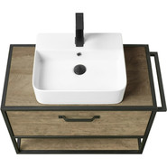 Тумба подвесная со столешницей Акватон Лофт Фабрик 80 см 1A242401LTDY0, дуб кантри - фото 3