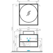 Тумба подвесная со столешницей Акватон Лофт Фабрик 80 см 1A242401LTDY0, дуб кантри - фото 6