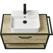 Тумба подвесная со столешницей Акватон Лофт Фабрик 80 см 1A242401LTDU0, дуб эндгрейн - фото 3