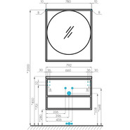 Зеркало Акватон Лофт Фабрик 80 см 1A242602LTDY0, дуб кантри - фото 6
