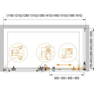 Душевое ограждение Cezares 140х100 см STYLUS-O-M-AH-1-140/100-C-Cr (стекло 8 мм) хром/прозрачное - фото 4
