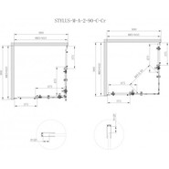Душевое ограждение Cezares 90х90 см STYLUS-O-M-A-2-90-C-Cr (стекло 8 мм) хром/прозрачное - фото 4