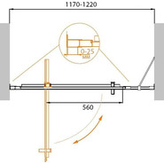 Душевая дверь Cezares 120 см MOLVENO-BA-11-100+20-C-Cr-IV, хром/прозрачное - фото 2