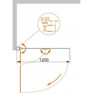 Шторка для ванны Cezares Eco V-21 120 см, хром/прозрачное - фото 2