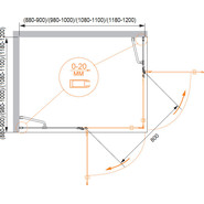 Душевое ограждение Cezares 120х100 см BERGAMO-W-AH-2-120/100-C-Cr-L, хром/прозрачное - фото 3
